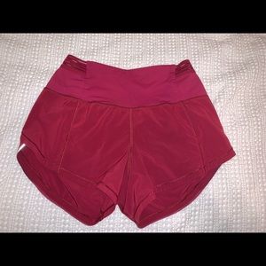 size 4 red lulu shorts, lightly used!